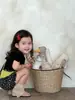 Ropa de Verano para Bebé Estilo Delgado Ropa para Niños 2026 Estilo Coreano Ropa para Niños Conjunto de Camisa Babydoll de Manga Corta con Lunares para Niñas