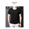 Playera de Manga Corta para Hombre de Color Sólido Talla Grande Verano Versión Coreana Slim Moderna Cuello Redondo Manga Media Venta al Mayoreo