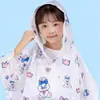 Impermeable desechable para niños, especialmente diseñado para niñas, portátil para viajar, versión engrosada de cuerpo completo, adecuado para que niños y niñas lo usen a la escuela con una mochila