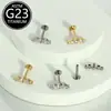 Joia para Piercing em Liga de Titânio F136 com Cinco Pedras de Zircônia, Disponível em Vários Tamanhos, Piercings Labiais, Piercings Nasais 16g, Piercings de Lóbulo da Orelha, Piercings de Cartilagem da Orelha