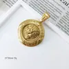 Amazon Aliexpress Europeo y Americano Grabado Doble Capa Tridimensional Patrón Gran Muralla Cabeza de León Acero Inoxidable Colgante Collar Joyería