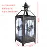 Lámpara de Viento Estilo Europeo de Hierro Forjado y Cristal Estilo Pastoral Retro Portavelas Adorno Nórdico Romántico para el Hogar Portavelas Linterna Decorativa
