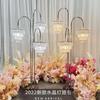 Nuevos accesorios de boda: candelabro de cristal galvanizado de estilo europeo con diseño de franja de hielo de cristal, adornos decorativos para bodas