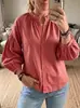 2026 Verano Nuevo Europeo y Americano Cuello Alto Cremallera Completa Manga Raglán Manga Abullonada Siete Mangas Holgado Casual Un Botón Ropa de Mujer