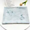 Nuevo Estilo Chino Impresión Digital Aguja de Pino Azul Neblina Brocado Tela de Algodón Estilo Étnico Vestido Cheongsam Top Tela Dinastía Han