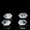 Mingdu Cristal Natural Blanco Copo de Nieve Fantasma Doble Punta Barril Cuentas Accesorios Fantasma Blanco Facetado Barril Cuentas Sueltas Mayoreo
