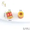 Cuentas Cilíndricas con Agujero Pasante del Mantra de Seis Palabras Esmaltadas Chapadas en Oro Accesorios para Joyería DIY Versátiles Monedas con Agujero Pasante Accesorios Venta al por Mayor