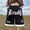 Pantalones cortos de baloncesto con letras americanas para hombre, verano, delgados, holgados, de marca de moda, talla grande, para entrenamiento, correr, deportes