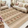 Alfombra Transfronteriza Geométrica de Lujo Ligero Estilo Americano, Rayas Simples, Lavable, Antideslizante, Adecuada para Sala de Estar y Dormitorio, Plegable