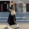 Abrigo Largo de Pana Patchwork de Lana de Cordero para Mujer 2026 Estilo Europeo y Americano Moda Tendencia Otoño e Invierno que Reduce la Edad