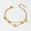 Pulseira de Aço Titânio Feminina Estilo Japonês e Coreano Empilhada Coração Chave Novo Estilo Coreano Feito à Mão Galvanizado Joia Pulseira Pulseira do Amor