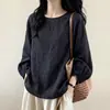 Camisa leve de algodão e linho verde com design de ombro regular, nova coleção de verão 2026 feminina, plus size, adequada para silhuetas curvilíneas, usada como peça externa, com estilo inspirado em Zen