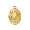 Colgante de Acero Inoxidable con Ojo de Diablo en Forma de Corazón Estilo Europeo y Americano para Mujer, Collar de Trébol de Cuatro Hojas Estrella y Luna, Colgante de Joyería de Acero de Titanio