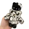 Original Otoño e Invierno Nuevo Cuero Negro Felpa Kt Visón Vestido Gato Gatito de Piernas Largas Muñeca Llavero Bolsa