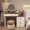 Mesa de toucador de madeira maciça armário de armazenamento para apartamento pequeno mesa de maquiagem de noz estilo creme moderno simples para quarto