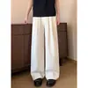 Calça Masculina de Alta Qualidade com Caimento Japonês, Novo Estilo Verão, Calça de Pierna Larga Reta Solta, Calça Casual Versátil Relaxada de Luxo Leve