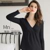 Roupas de Outono para Amamentação de Mulheres Grávidas Peça Única Base Top Justo Elástico Pós-parto Roupas de Amamentação Roupa Íntima Térmica Fina Roupas da Lua