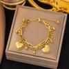 Europa e Estados Unidos fornecimento transfronteiriço de nova pulseira de aço titânio atacado estilo boêmio amor multicamadas joia de mão de aço inoxidável