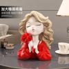 Desenhos animados menina casa decorações cofrinho ornamentos luz luxo tv vinho gabinete desktop poupança cofrinho presente de aniversário