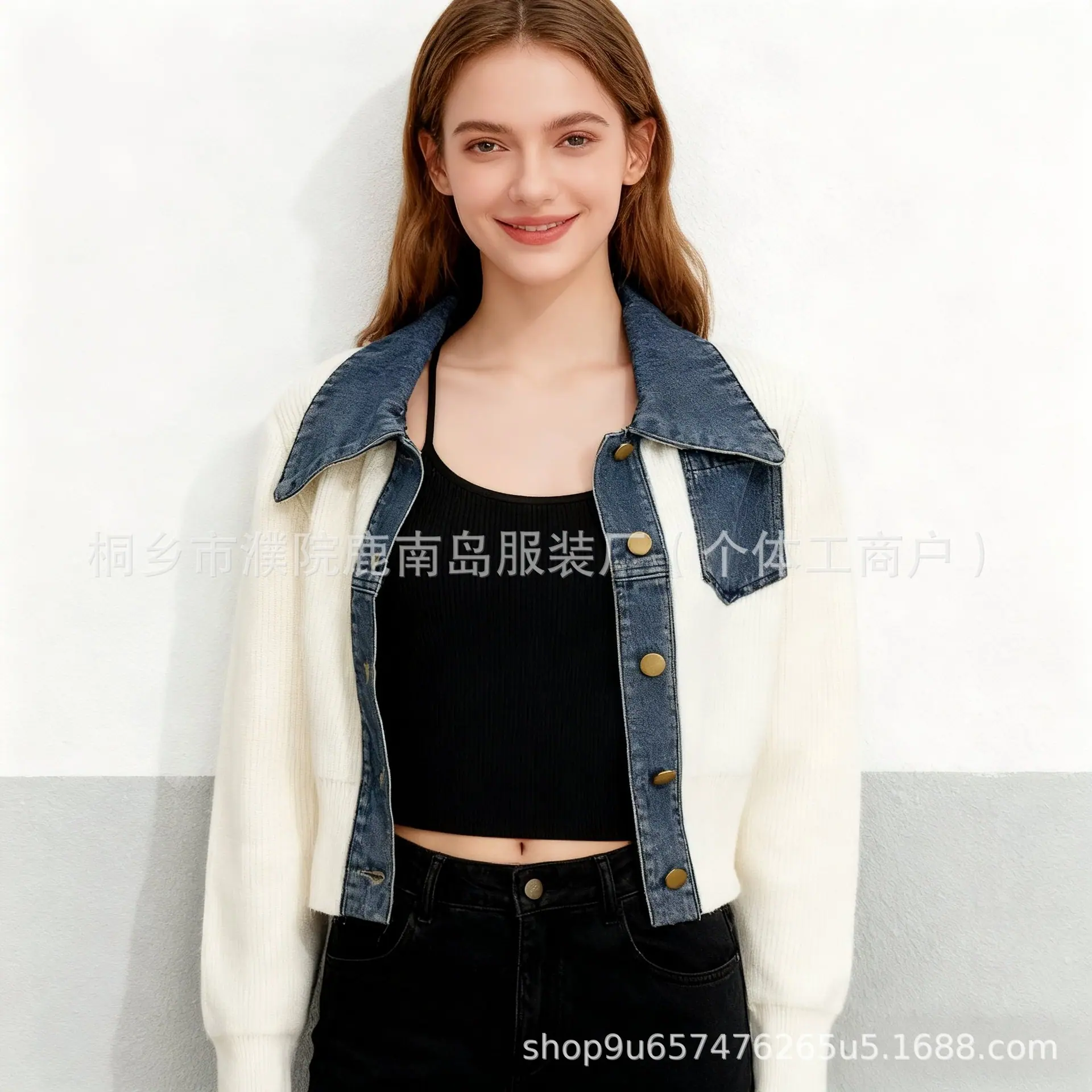 牛仔口袋开衫 (6)