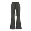 Pantalones de verano de tiro con cordón, microcampana, nueva llegada, fluidos, cómodos, versátiles, adelgazantes, para chica sexy, casual, largos, hasta el suelo