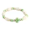 Nova Pulseira de Cerâmica Jingdezhen Trevo de Quatro Folhas, Pulseira de Contas Fresca de Luxo Discreto, Atacado para Barracas, Joias de Amizade