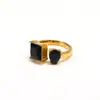 Anillo abierto de cristal de circonita ins europeo y americano de lujo ligero para mujer, nicho, acero de titanio de alta calidad, anillo chapado en oro en stock, venta al por mayor