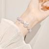 Pulseira de Coelho Ametista Feminina ins Design de Nicho de Luxo Leve Senso Imitação Ágata Vermelha Pulseira de Coelho Feminina Fonte ao Vivo