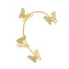Aretes de Clip para Oreja Mariposa con Incrustaciones de Diamantes Estilo Bosque, Moda Elegante y Diseño de Nicho, Clips sin Perforación para Mujeres
