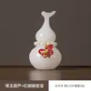 Adorno Creativo de Cerámica con Forma de Calabaza para Coche con Alto Atractivo Estético para Mujeres, Mascota de Té Fresca y Elegante, Accesorio para Ceremonia del Té