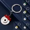 Chaveiro de metal criativo com pingente de corrente para pendurar na cintura, com design de disco de freio, cubo de roda e pinça, para carro modificado
