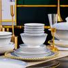 Juego de vajilla de porcelana ósea Jingdezhen color degradado de lujo ligero juego de cuenco y plato de cerámica Jingdezhen regalo para inauguración de casa