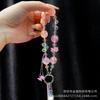 Cadena para teléfono móvil de flores con cuentas de cristal, cadena colgante, cadena para funda de teléfono móvil, nueva cadena colgante para bolso pequeño y fresco, cuerda colgante, adornos colgantes al por mayor