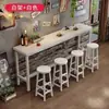 Mesas de Bar para Exteriores, Mesas Largas, Mesas Altas para Restaurantes, Combinaciones Simples de Mesa Larga y Sillas Contra la Pared