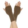 Guantes de lana cálidos de otoño e invierno, guantes sin dedos de punto con mangas largas de lana, mangas falsas, guantes rectos con borde cruzado, guantes cálidos