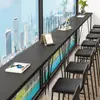 Mesa de Bar de Madera Maciza para Uso Doméstico, Mesa Larga Estrecha para Balcón, Mesa Estrecha junto a la Ventana, Mesa Alta para Tienda de Té de Leche, Mesa de Bar y Sillas Comerciales