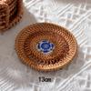 Set de esterilla de ratán vietnamita de ratán de otoño puro hecho a mano, posavasos antiquemaduras, salvamanteles, almohadilla aislante, almacenamiento de madera, accesorios para juego de té