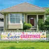 Nuevo Couplet de Pascua Personalizado Bandera Banner Transfronterizo de Amazon Decoración para Fiesta Festiva Huevo de Pascua Conejo Cortina de Puerta