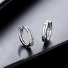 Pendientes de Diamantes de Doble Fila Estilo Nuevo para Hombres, Pendientes Pequeños de Aro de Moda Transfronterizos para Mujeres, Accesorios de Lujo Ligeros Versátiles con un Toque de Alta Gama