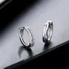 Pendientes de Diamante de Doble Fila Transfronterizos para Hombre, Modernos, a la Moda, de Alta Gama, Estilo Lujo Ligero, Nicho, Hebilla de Oreja Joyería con Diseño Personalizado para Mujer