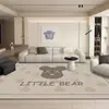 Alfombra Moderna Estilo Ins Oso Violento Sala de Estar Mesa de Centro Dormitorio Alfombra de Terciopelo de Cristal Completo Absorbe Agua, Antideslizante y Fácil de Limpiar