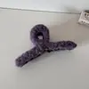 Pinza de Pelo de Felpa Coreana Simple Color Puro Otoño e Invierno Bola de Pelo Semi-Recogida Nueva Pinza de Tiburón Elegante Elegante Accesorios para el Cabello