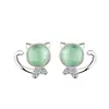 Pendientes pequeños de gatito fresco pendientes de gatito de plata de ley s925 pendientes dulces coreanos para mujer venta al por mayor pendientes de Navidad