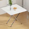 Mesa Plegable Rectangular Mesa Pequeña Mesa de Comedor para Dormitorio Mesa Cuadrada de Almacenamiento Portátil para Puesto Mesa de Comedor para Casa de Alquiler Simple