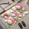 Alfombrilla de Baño de Tierra de Diatomeas Secado Rápido Estereoscópica 3D Absorbente Antideslizante Felpudo para Puerta de Inodoro Dibujos Animados