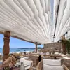Tecido de Gaze Semi-Transparente Leve e Fluido Movido pelo Vento Decoração de Teto Pendurada Toldo Onda Arco-Íris para Áreas Internas e Externas, Shoppings e Áreas Cênicas Decoração de Pano Pendurado Verde