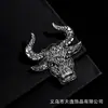Nueva Moda Broche Retro Forma de Vaca Aleación Pin de Toro Zodiacal Accesorio para Ropa Corsage Listo para la Venta