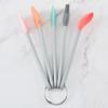 Herramientas Mini para Hornear Transfronterizas Color Juego de 5 Piezas Chancla Espátula de Silicona Mango de Madera Infantil Pequeña Vajilla de Silicona