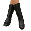 Botas de Cuero de Comercio Exterior para Mujeres de Mediana Edad, Zapatos de Mamá, Zapatos de Algodón, Botas de Media Pantorrilla, Tacón Grueso, Tacón Medio, Botas Martin con Forro de Felpa Otoño e Invierno para Mujeres
