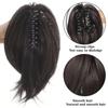 Pelucas de Comercio Exterior Europeo y Americano para Mujer Pinza para Cola de Caballo Corta Desordenada Cabello Corto Rizado Anillo para Cola de Caballo